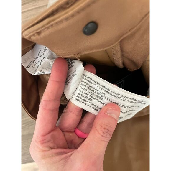 Abercrombie & Fitch Ultra High-Rise Faux Leather Pants Split Ankle Brown 26 NWT - Picture 11 of 12